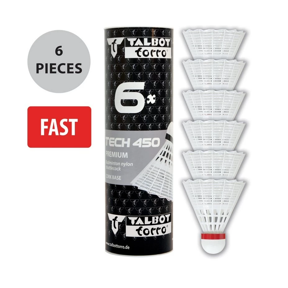 Talbot Torro Badmintonbälle Tech 450 Nylon Weiss Dose 6er 6 Talbot Torro Badmintonbälle Tech 450 Nylon Weiss Dose 6er – Bild 4