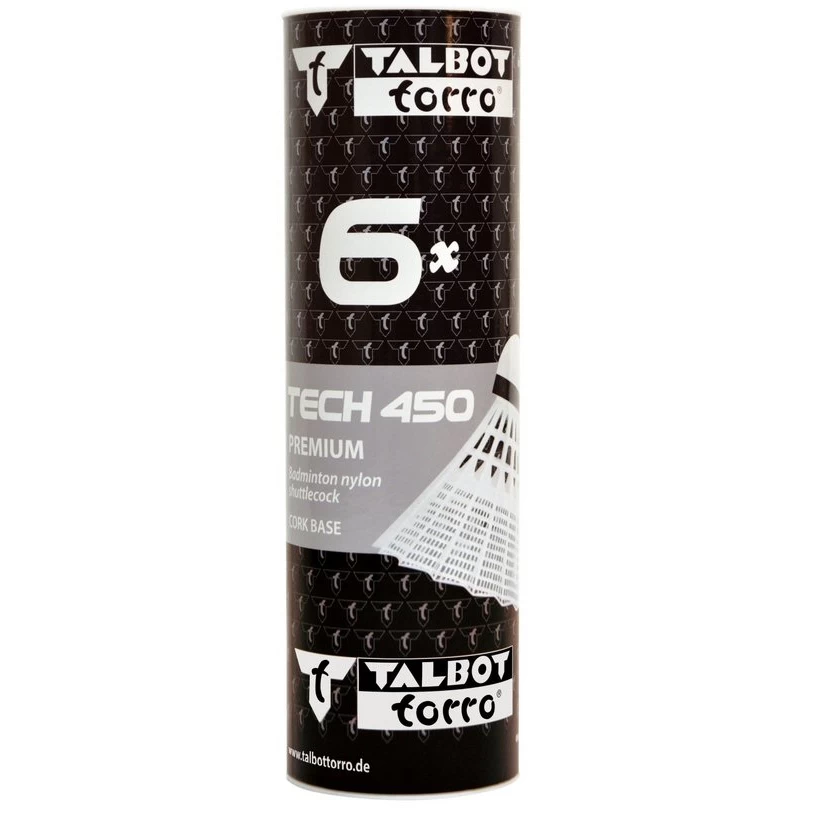 Talbot Torro Badmintonbälle Tech 450 Nylon Weiss Dose 6er 3 Talbot Torro Badmintonbälle Tech 450 Nylon Weiss Dose 6er