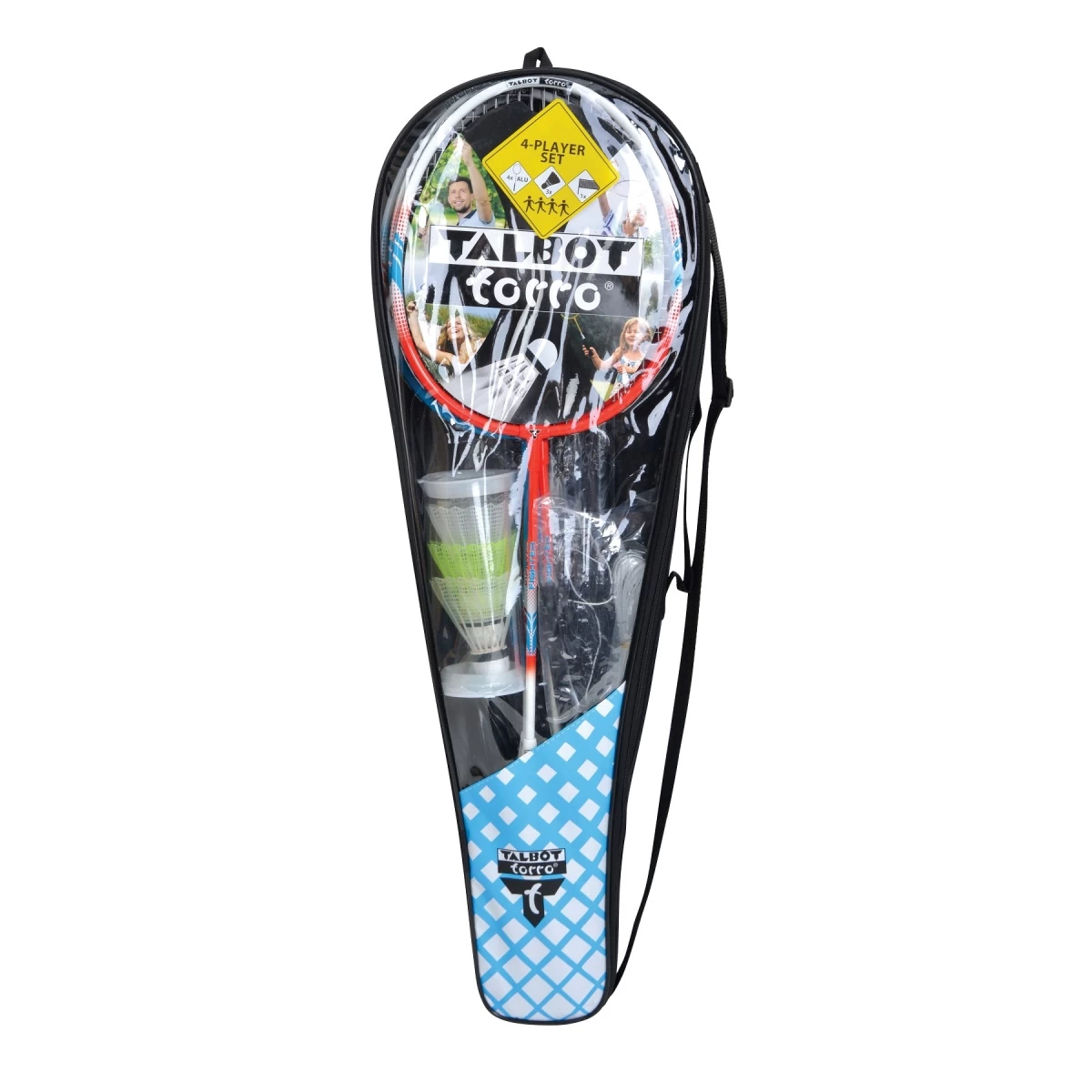 Talbot Torro Badminton-Set 4-Fighter (4xSchläger, 3xBälle, Netz+Pfosten, Hülle) - 1 Set 4 Talbot Torro Badminton-Set 4-Fighter (4xSchläger, 3xBälle, Netz+Pfosten, Hülle) - 1 Set – Bild 2