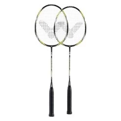 Victor Badmintonschläger Atomos 500 Gelb/schwarz - Besaitet - (2er-SET)