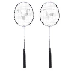 Victor Badmintonschläger AL2200 (98g/ausgewogen/mittel) Weiss- Besaitet - ( 2er SET )