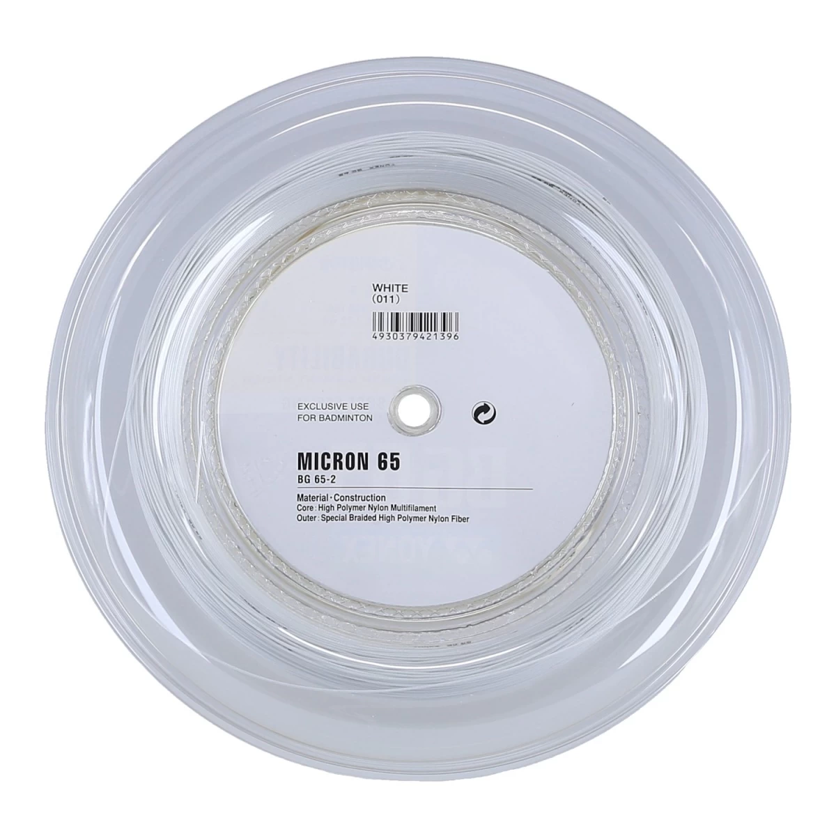 Yonex Badmintonsaite BG 65 0.70mm (Allround+Haltbarkeit) Weiss 200m Rolle 4 Yonex Badmintonsaite BG 65 0.70mm (Allround+Haltbarkeit) Weiss 200m Rolle – Bild 2