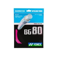 Yonex Badmintonsaite BG80 (Kontrolle+Touch) Pink 10m Set